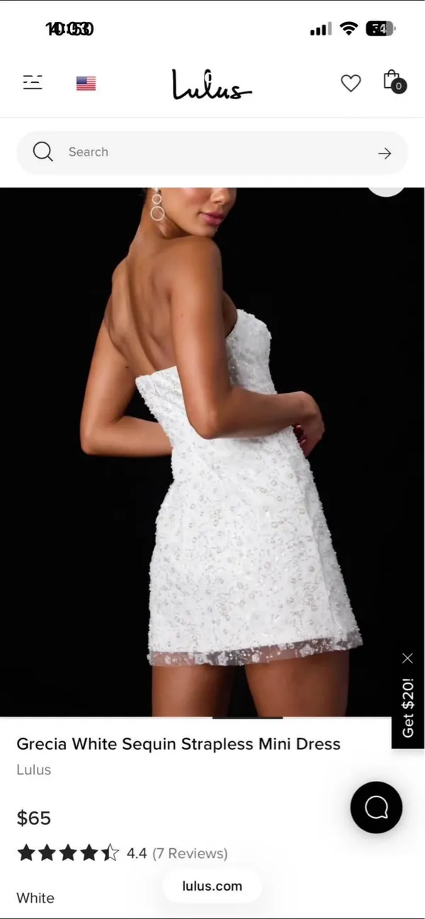Lulus short white bridal dress NWT - Image 3