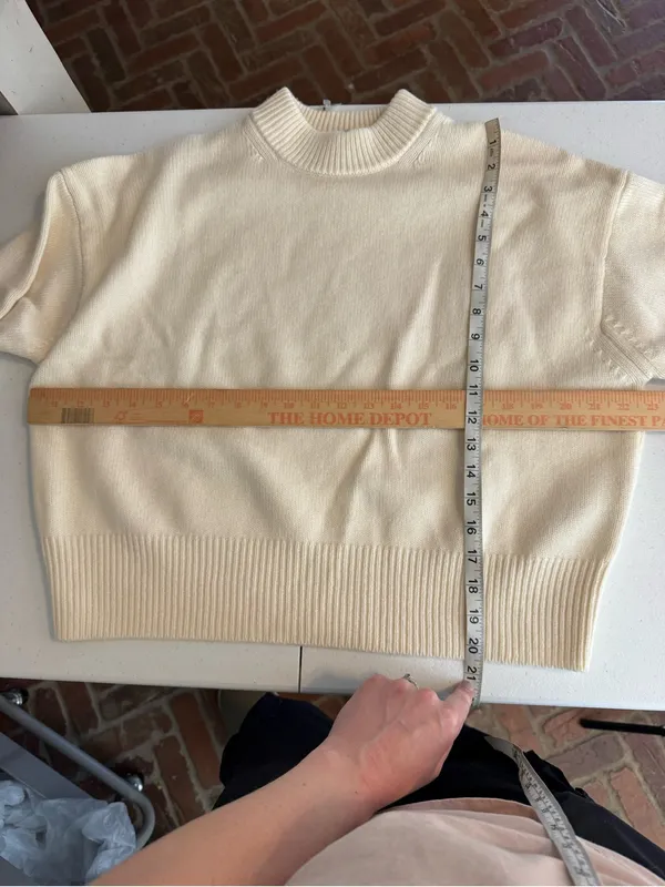 Madewell SoftWool Boxy Crewneck Sweater Heather cloud size small winter fall - Image 9