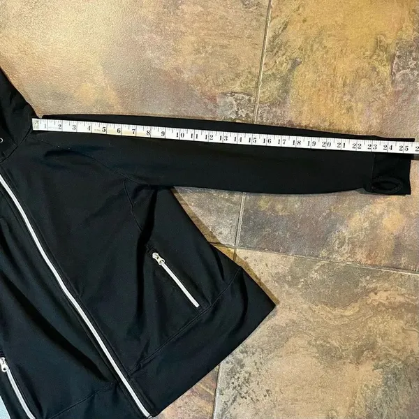Lands End Women’s Black Hoodie Jacket Full Zip Up Small - Image 2