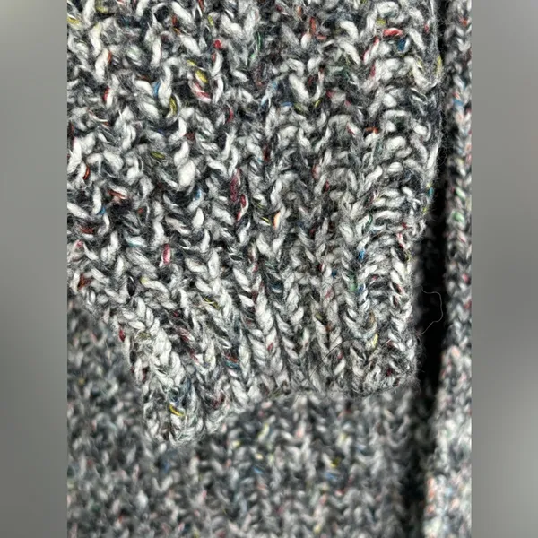 Aerie Chunky Lace Up Sweater XL Gray Confetti Knit Cozy Oversized Pullover - Image 9