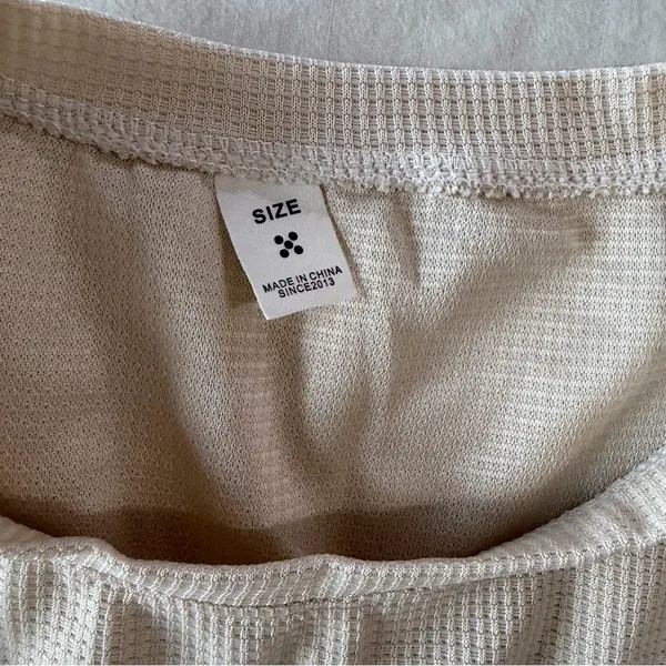 Women's Oversized Lightweight Two Piece Waffle Jogger Set Cream Size 3XL #260722 - Image 7