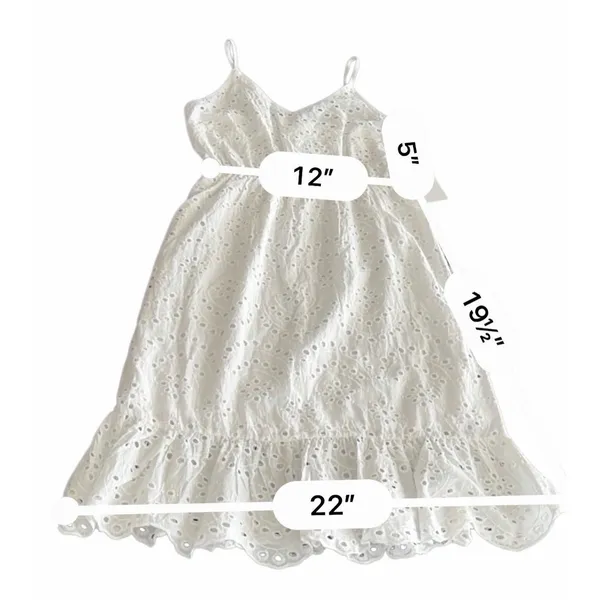 Japna White Cotton Eyelet Smocked Maxi Sundress - Boho Cottagecore size S - Image 6