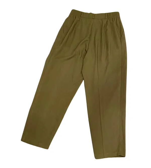 The BEST Vintage 1980s Olive Green High Waisted Wide Leg Pleated Dress Pants 🍸 - Image 2