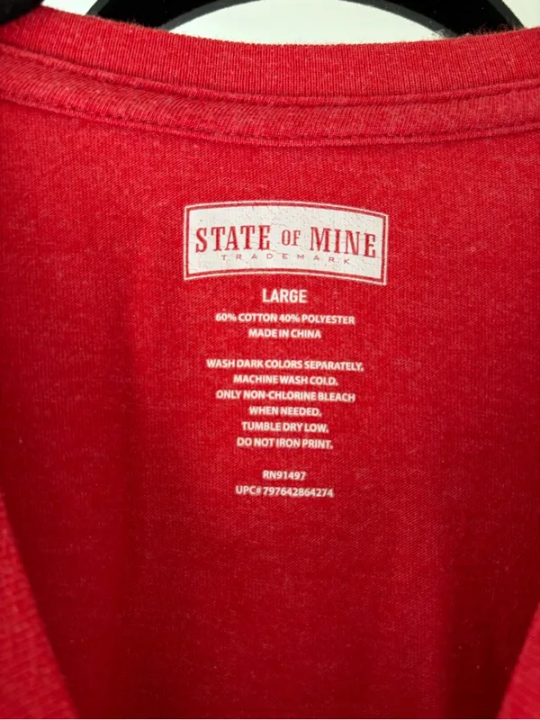 State of Mind USA Red White and Blue Patriotic t-shirt 100% Cotton Sz Large - Image 2