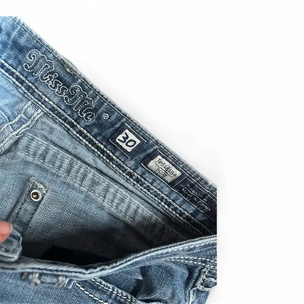 Miss Me Blue Boot Cut Jeans with Embroidery sz 30 Y2K - Image 6