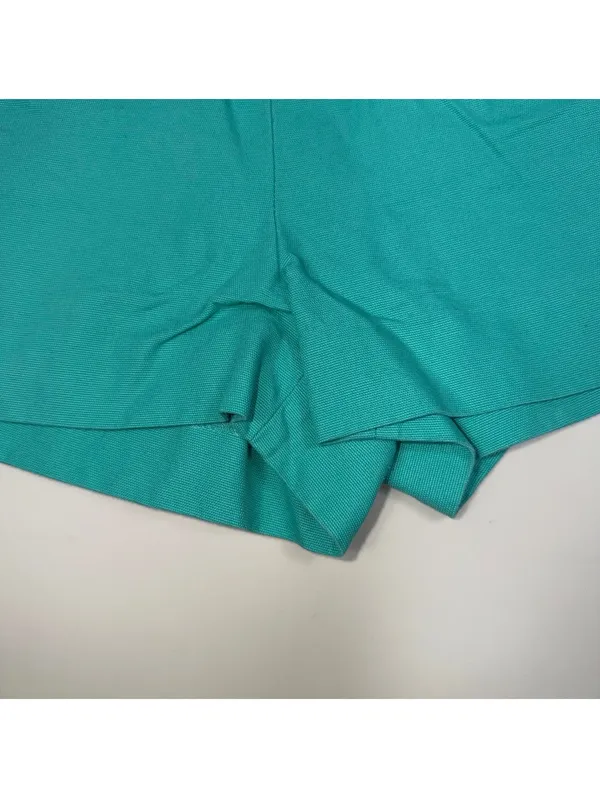 J.Crew Women’s Aqua Cotton Pull-On Shorts Size 8 Casual Elastic Waist - Image 4