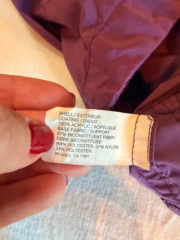 Gap Purple Hooded Utility Rain Jacket Women’s Small Drawstring Waist - Image 4