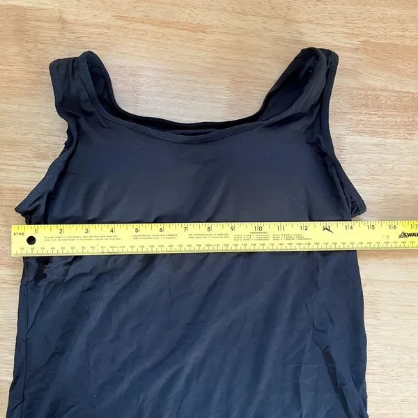 Black Ribbed Build in Bra Padded Tank Top Size XL - Image 5