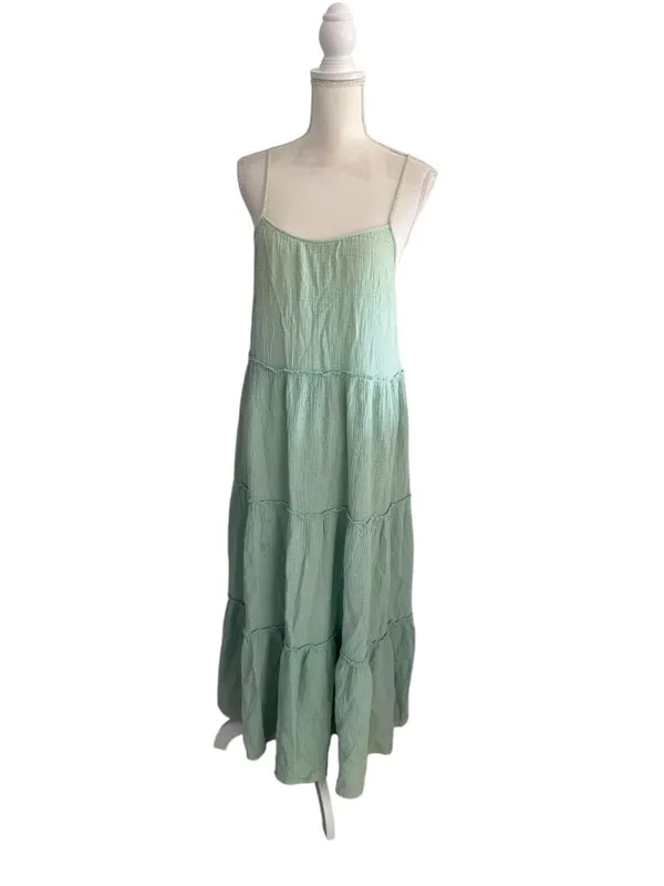 EASEL Green Tiered Maxi Dress Size Small Womens - Image 4