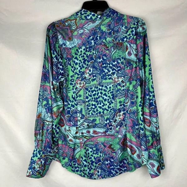 NWT Free People Paisley Animal Print Long Sleeve Button Down Large - Image 4