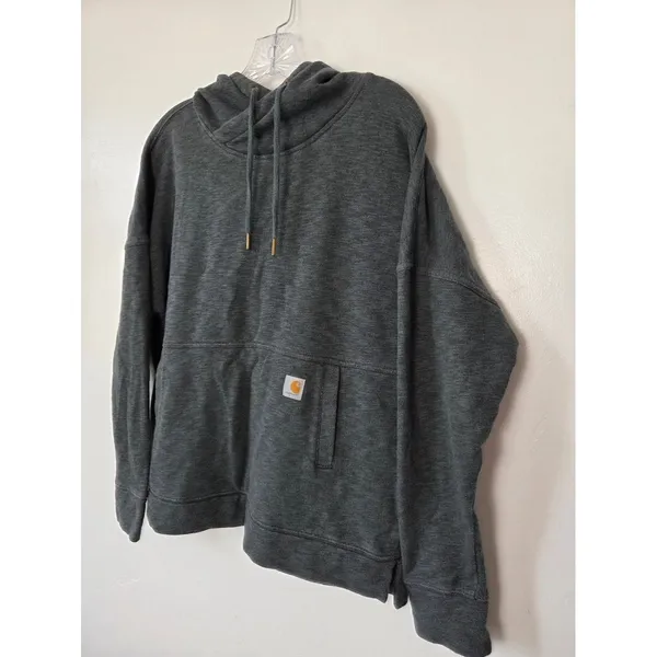 Carhartt Green Hoodie Women's Lightweight Comfy Dark Moss Green Large Outdoor - Image 3