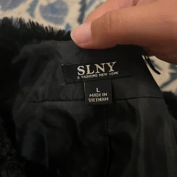 SLNY black fuzzy cardigan‎ L - Image 8
