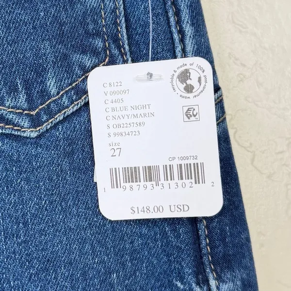 NEW Free People We The Free Blue Night Kellee High Rise Palazzo Wide Leg Jeans - Image 9