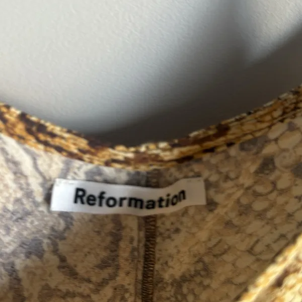 REFORMATION Vivette Snakeskin Mini Dress Medium - Image 9