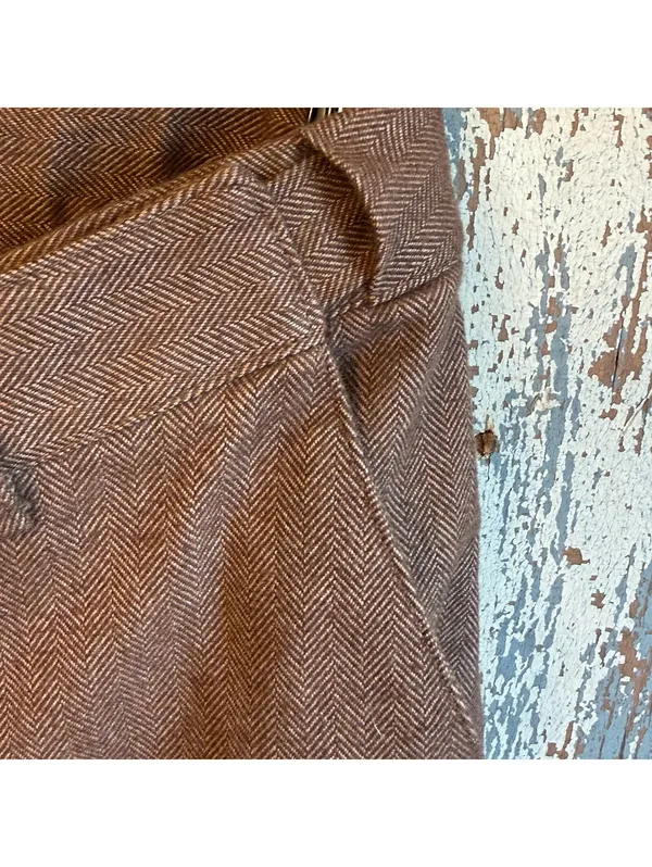 L.L. Bean Brown Herringbone classic-fit straight-leg lined trousers womens 4 MT - Image 4