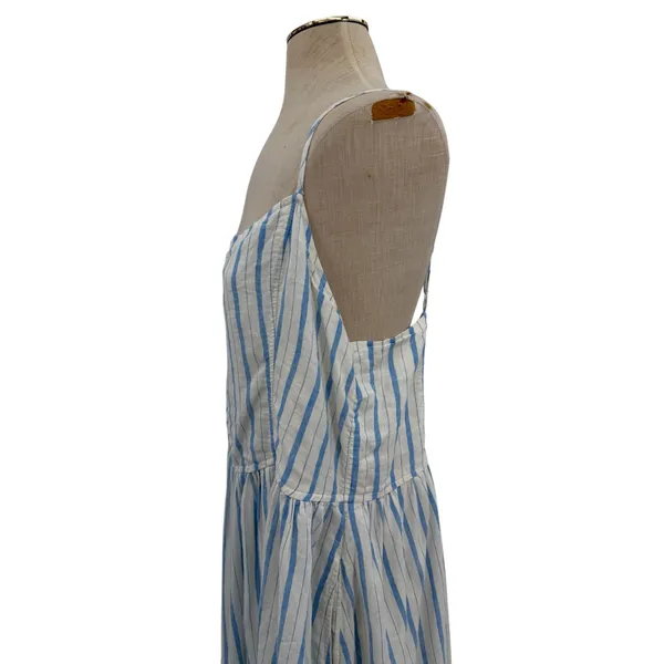 Aerie Love Of Linen Stripe Mini Dress Smocked Back Blue White NWT‎ XL - Image 7