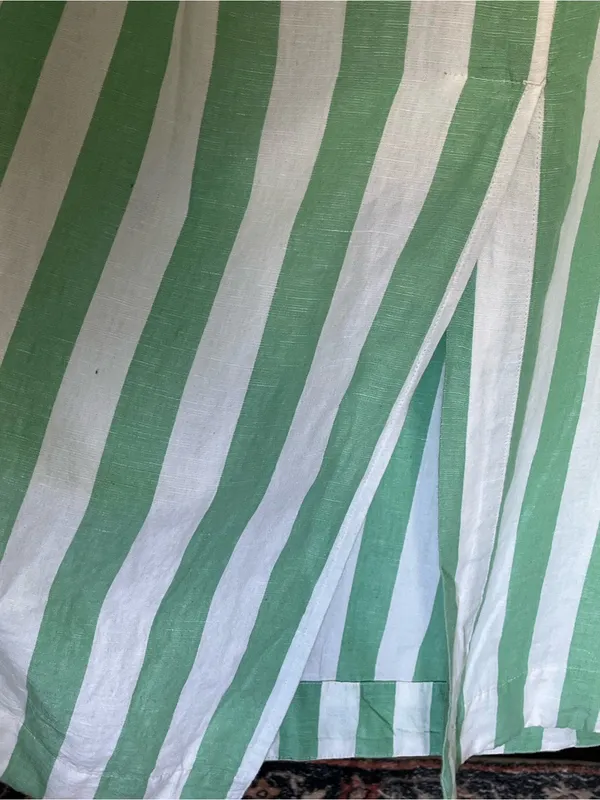 Pact Organic Cotton & Linen Sz XXXL Green and White Striped Maxi Dress - Image 10