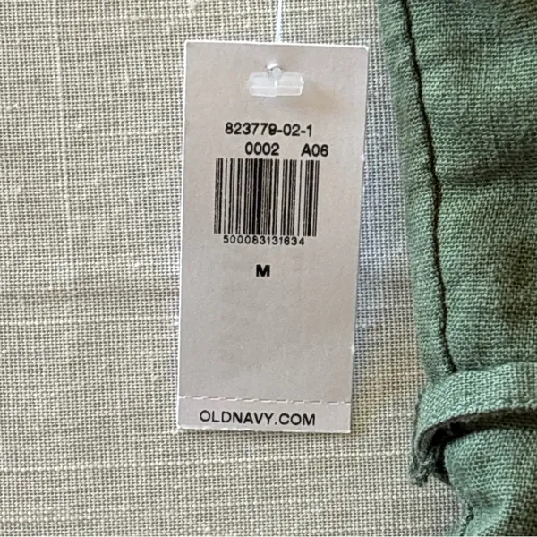 Old Navy Women’s Romper whit pockets and belt Sz M Green Linen Viscose 3" Inseam - Image 9