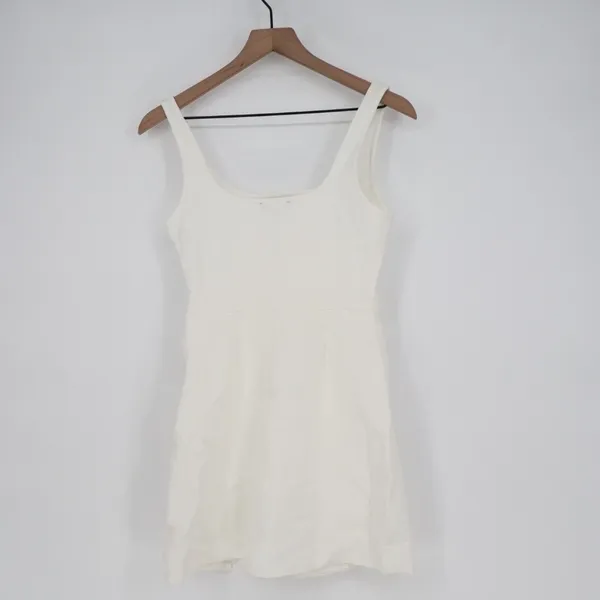 Lulus Always Admired Mini Dress Womens Small White Stretch Side Slit Scoop Neck‎ - Image 6