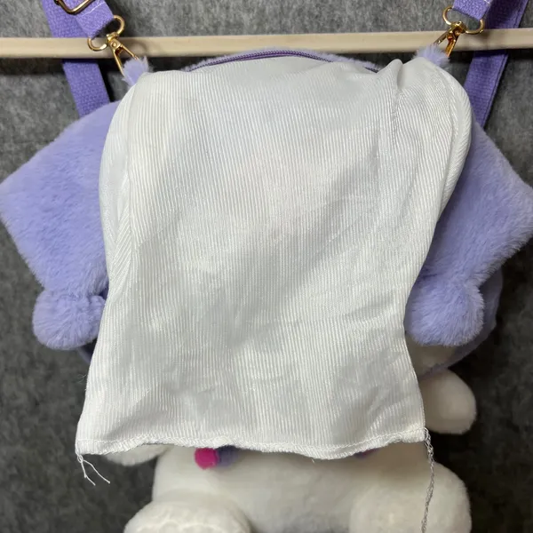 Sanrio Kuromi Plush Backpack Shoulder Bag Plushie Kawaii Purple White‎ - Image 6