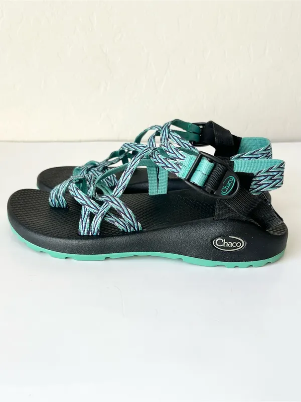 Chaco Dagger strappy water hiking sandals black teal women’s 8 - Image 2