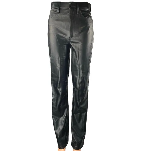 Abercrombie & Fitch The 90s Straight Ultra High Rise Faux Leather Pants Size 25 - Image 2