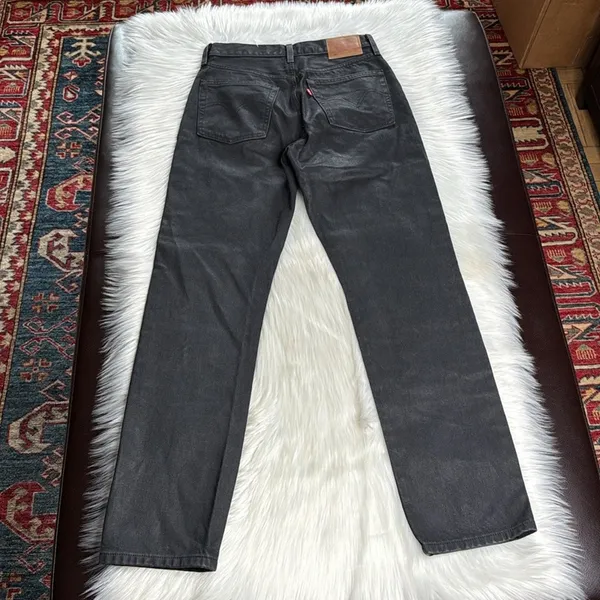 Levi’s Black Wax Coated High Waisted Jeans - Image 8