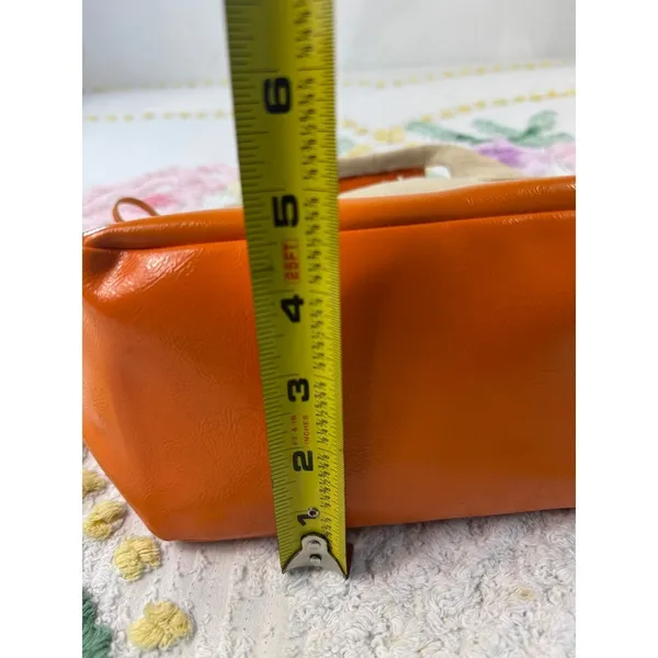Bath & Body Works Canvas Orange Leather Trim Handle Bag‎ Women's Accessory - Image 11