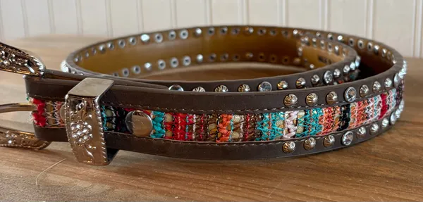 Bedazzled Belt Brown Size XS - Image 2