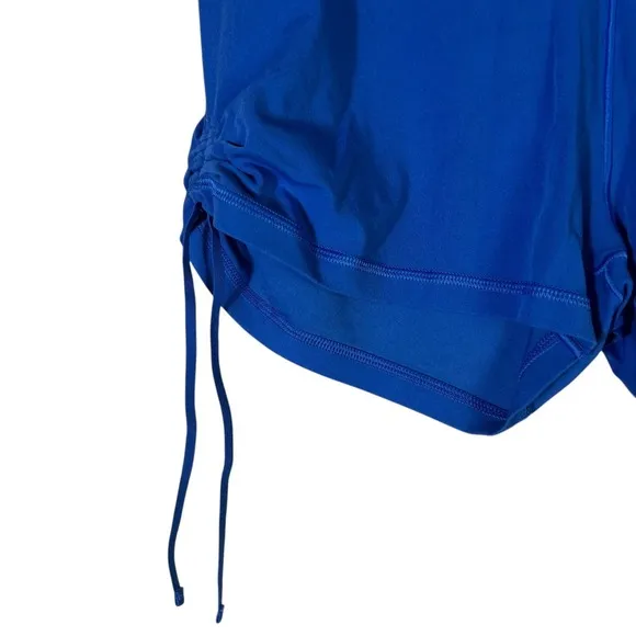 Aerie Offline Royal Blue‎ Ruched Drawstring Athletic Shorts Womens XL Athleisure - Image 3