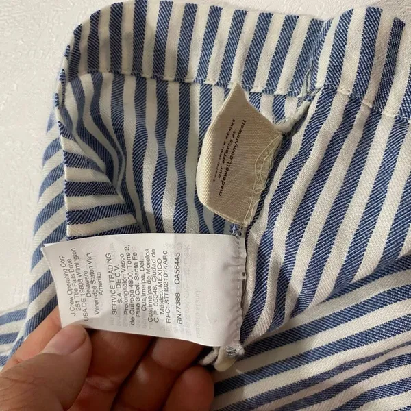 Madewell Striped Henley Top Women’s Medium Blue White Long Sleeve Cotton Shirt - Image 7