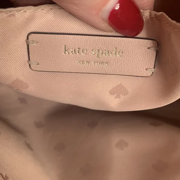 Kate Spade Large Shoulder Bag Briar Lane Quilted Emelyn Pink Leather Gold Chain - Image 10