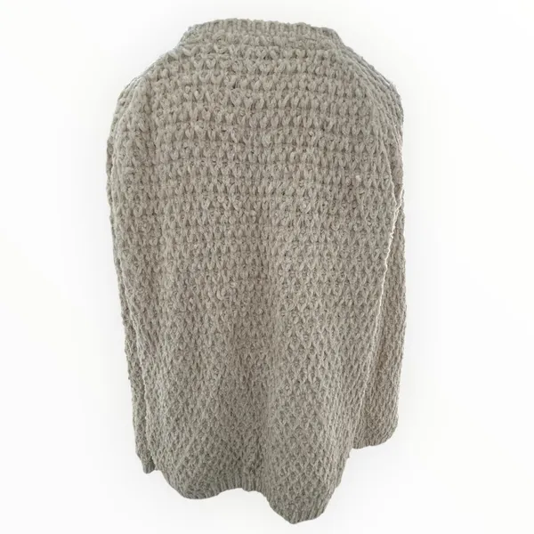 POL Chunky‎ Knit Cream Open Front Popcorn Cardigan Patch Pockets Cottage L NWOT - Image 7