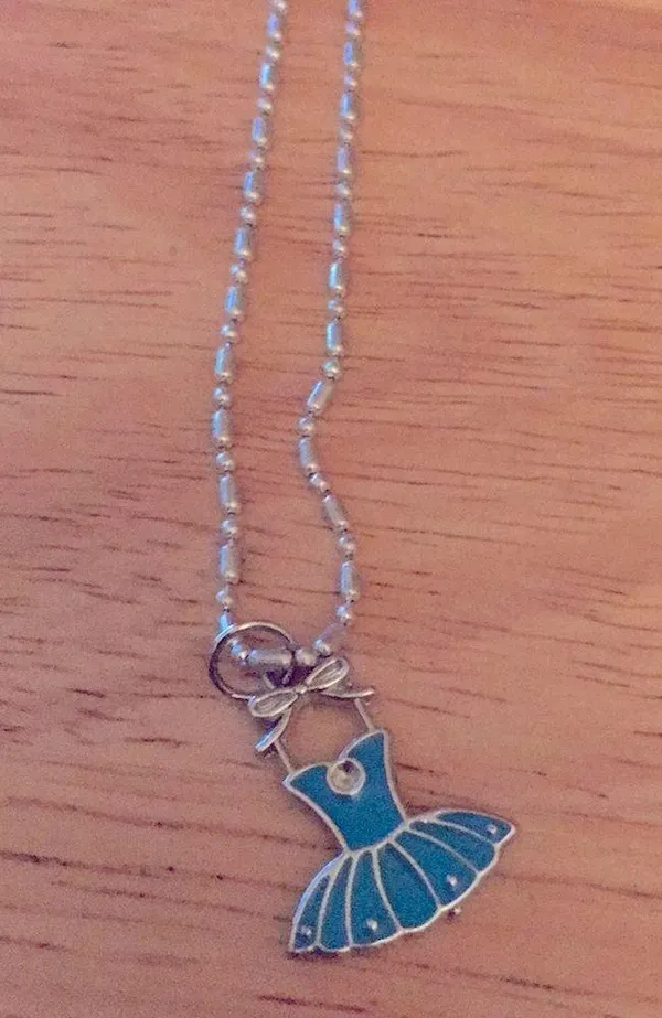 ballerina necklace white gold chain 18k plated with pendant new - Image 3