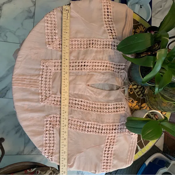 DANIEL RAINN Blush Pink Sheer Crochet Boho Tunic Sz: XL - Image 3