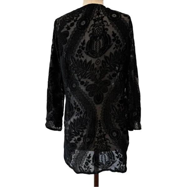 Velvet burnout paisley open kimono - Image 4