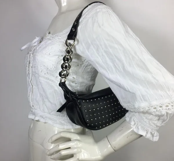 Urban Outfitters Studded Chain Strap Mini Bag Black - Image 11