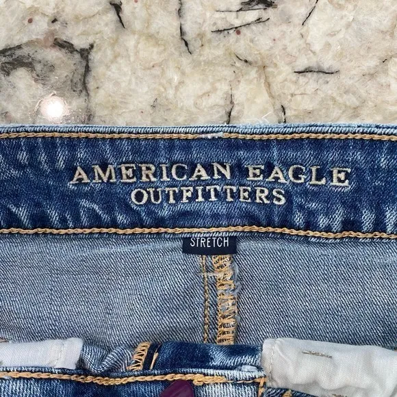 American Eagle High-Rise Shortie‎ Jean Short Size 6 - Image 5