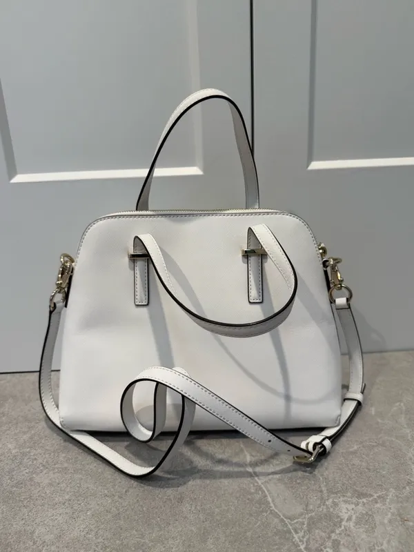 kate spade White Leather Satchel with Gold Hardware - Image 2