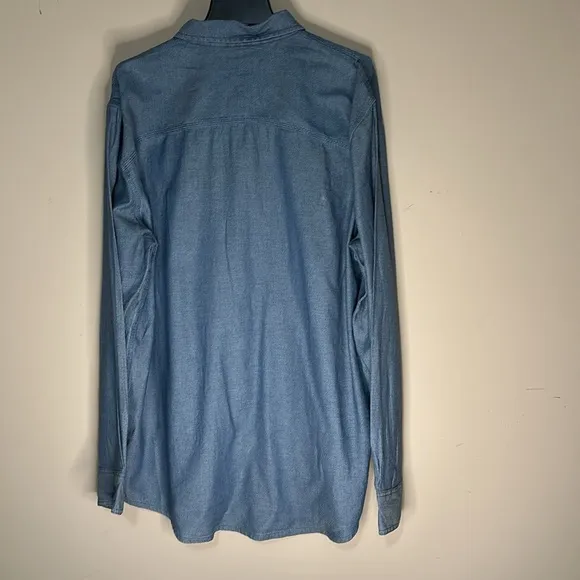 Men’s XLT blue button long sleeve western preppy shirt - Image 3