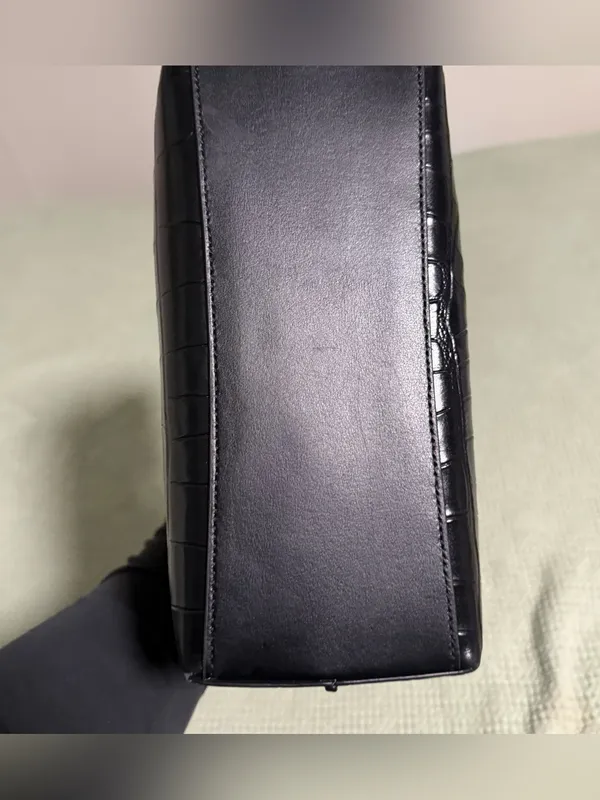 COACH Black Croc Embossed Mollie Tote Bag 25 - Image 3