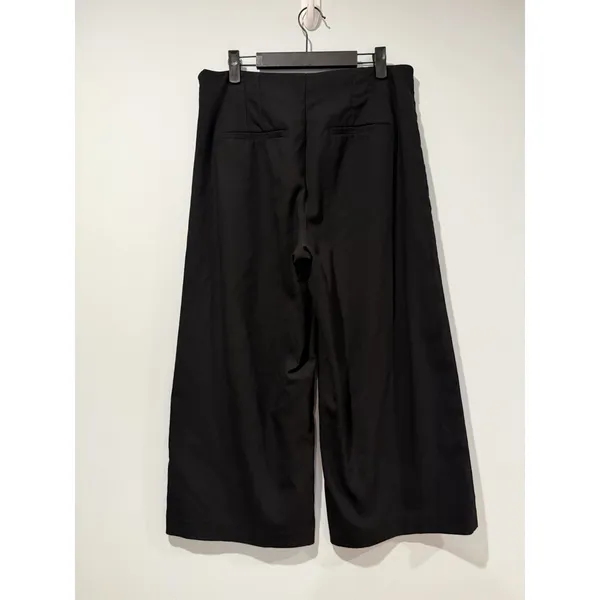 Loft Wide Leg Cropped Pants Womens 10 Black Office Work Minimal Travel Vacation - Image 2