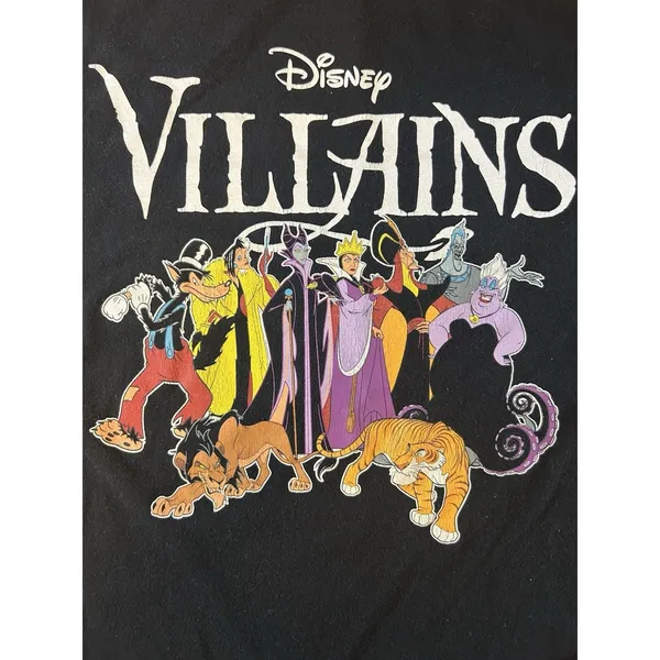 Disney Villains Graphic T Shirt Black Adult Large Short Sleeve Halloween Tee - Image 12