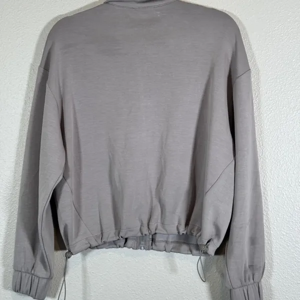 Yogalicious Grey Softlite Scuba Autumn Jacket Womens S Bomber Athletic Casual - Image 3