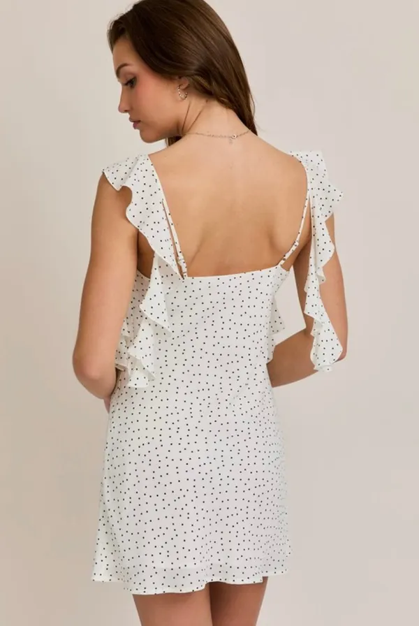 Le Lis Polka Dot Ruffle Dress - Image 2
