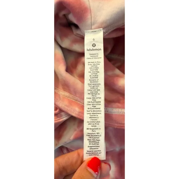 NWOT Lululemon All Yours Hoodie Tie Dye Fleece Marmoleado Ancient Copper sz. 6 - Image 5