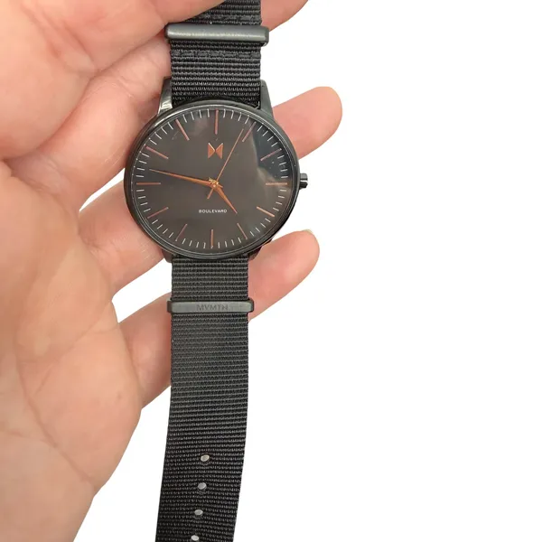 MVMT Boulevard Black Rose Gold Women's Watch MB01-BL 38mm Nylon‎ Strap Box - Image 2