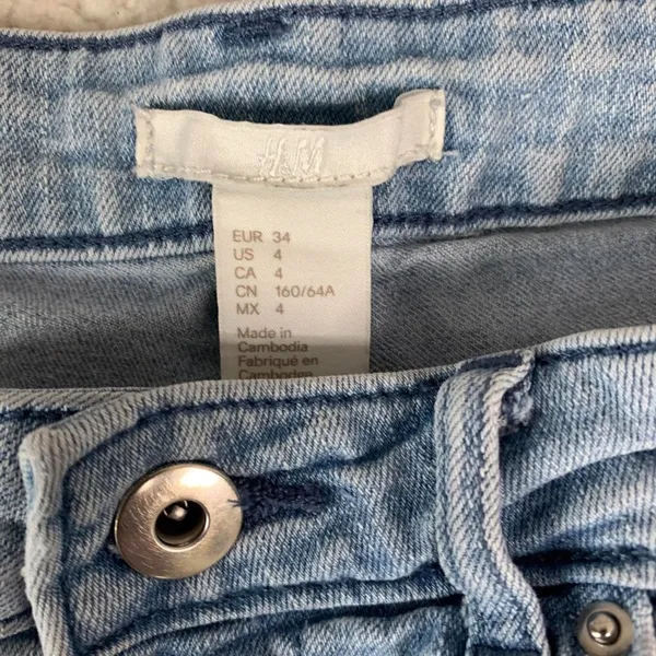 H&M Denim Mini Jean Shorts Small 4 - Image 5