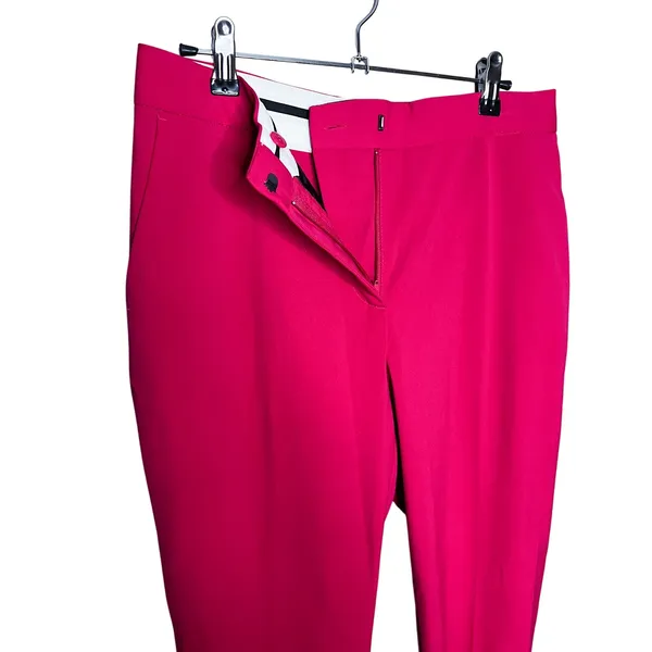 Zara‎ Hot Pink Trouser Size 10 Straight Crop Dress Pant - Image 4