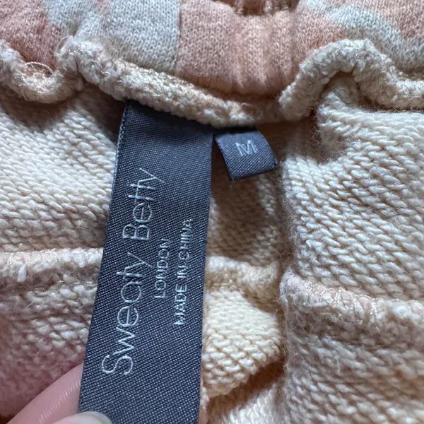Sweaty‎ Betty London Peach Cream Tiger Stripe Essential Jogger Sweatpants Medium - Image 4